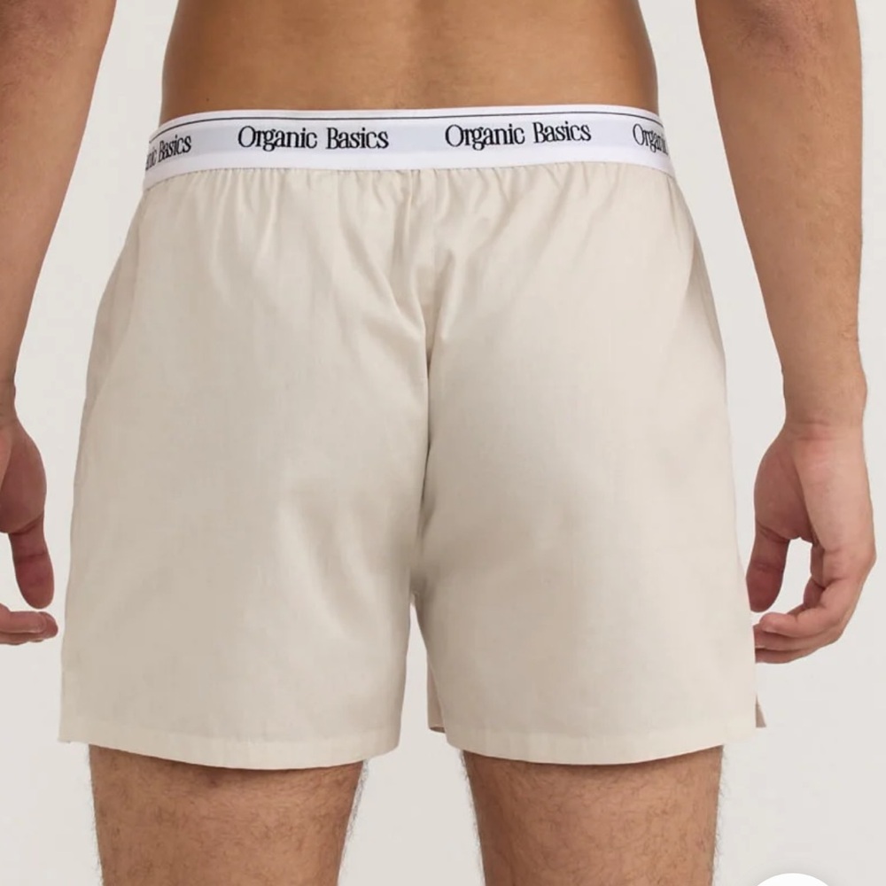 Organic Basics Beige Boxers with Branded Waistband